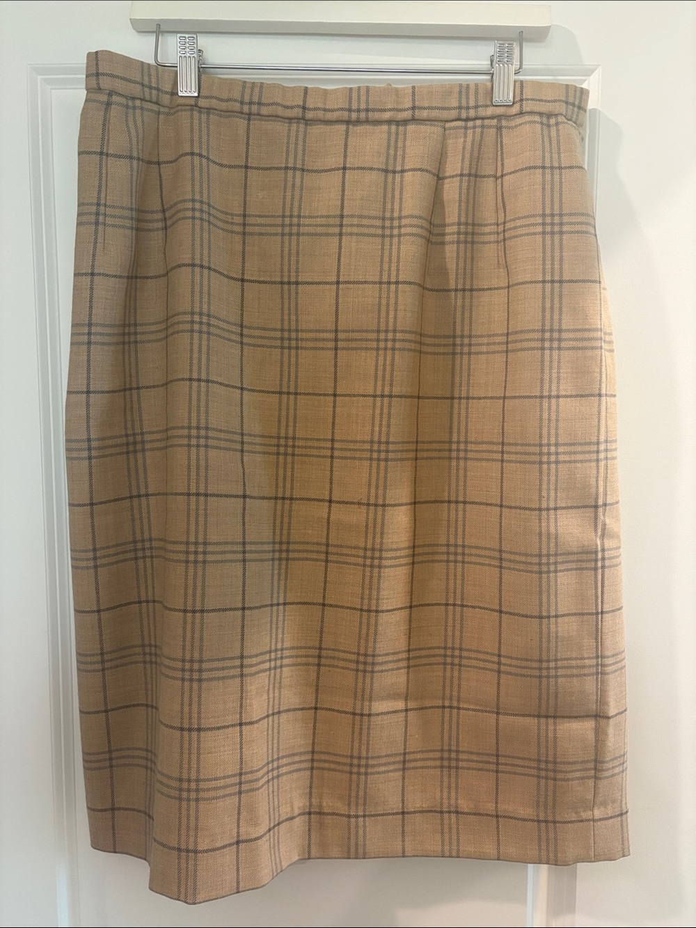 Pendleton Tan Plaid Pencil Skirt